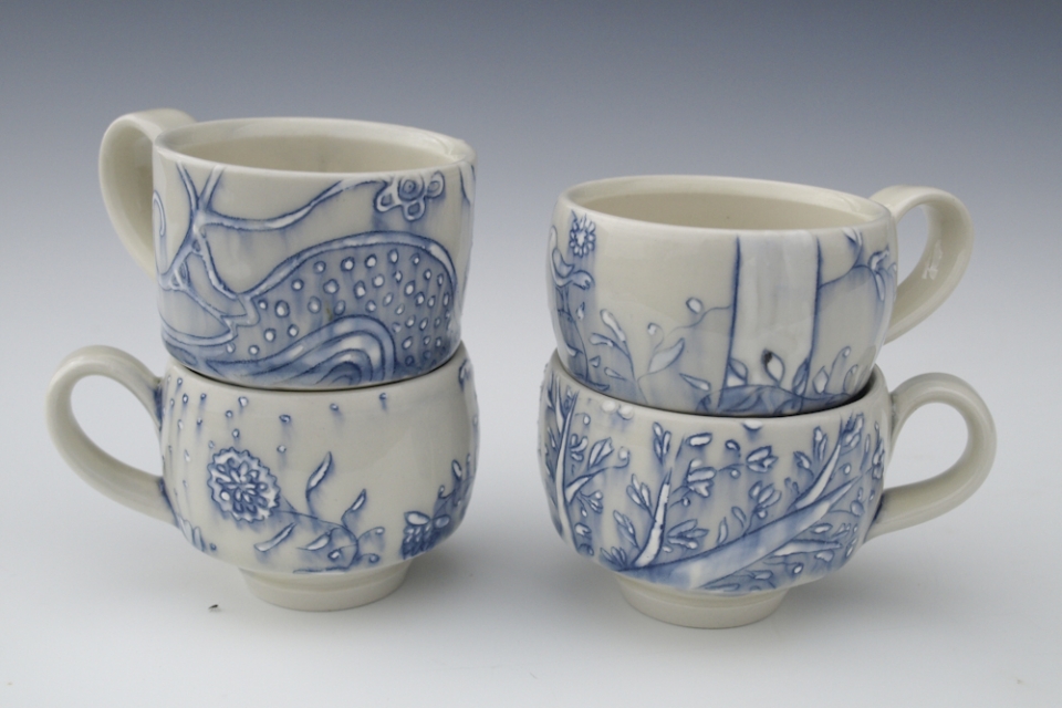 blue lines tree cups